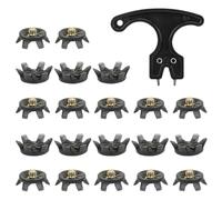 Sports Cleats, Athletic Studs, 1.1x0.3 inches Golf Spikes, 20 Pieces Replacement Set, Stable Traction Wrench Kit, for Training Field Trail Tennis Sprinting Jumping Performance Use