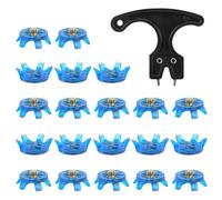 Sports Cleats, Athletic Studs, 1.1x0.3 inches Golf Spikes, 20 Pieces Replacement Set, Stable Traction Wrench Kit, for Training Field Trail Tennis Sprinting Jumping Performance Use