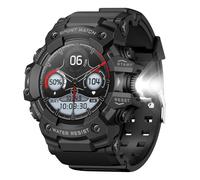 Sports De Plein Air Montres Intelligentes Hommes Bleu Dent Appel Smartwatch Boussole Étanche Sommeil Santé Surveillance Message Push Lampe De Poche.Black.
