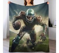 Sports de Rugby Couverture Duveteuse Douce Légère Couvertures en Peluche Souple pour Lit Sofa Canapé-lit (150×200cm)