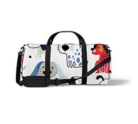 Sports Gym Duffle Bags for Yoga Dancing, Overnight Weekender Travel Bag All Kinds of Funny Dogs, Workout Carry on Shoulder Bag for Women Men