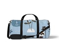 Sports Gym Duffle Bags for Yoga Dancing, Overnight Weekender Travel Bag Animal Sea Elements, Workout Carry on Shoulder Bag for Women Men