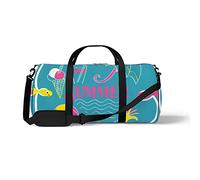 Sports Gym Duffle Bags for Yoga Dancing, Overnight Weekender Travel Bag Blue Summer Elements, Workout Carry on Shoulder Bag for Women Men