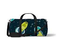 Sports Gym Duffle Bags for Yoga Dancing, Overnight Weekender Travel Bag Cartoon Cat Astronaut, Workout Carry on Shoulder Bag for Women Men