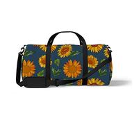 Sports Gym Duffle Bags for Yoga Dancing, Overnight Weekender Travel Bag Cartoon Style Sunflower, Workout Carry on Shoulder Bag for Women Men