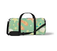 Sports Gym Duffle Bags for Yoga Dancing, Overnight Weekender Travel Bag Cartoon Summer Elements, Workout Carry on Shoulder Bag for Women Men