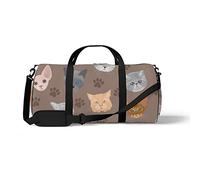 Sports Gym Duffle Bags for Yoga Dancing, Overnight Weekender Travel Bag Cat Head Seamless, Workout Carry on Shoulder Bag for Women Men