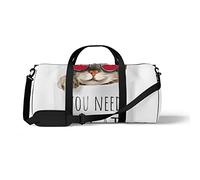 Sports Gym Duffle Bags for Yoga Dancing, Overnight Weekender Travel Bag Cat in Pocket, Workout Carry on Shoulder Bag for Women Men