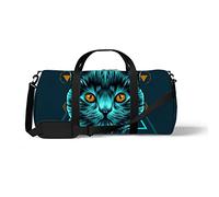 Sports Gym Duffle Bags for Yoga Dancing, Overnight Weekender Travel Bag Cat Sacred Geometry, Workout Carry on Shoulder Bag for Women Men