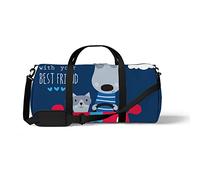 Sports Gym Duffle Bags for Yoga Dancing, Overnight Weekender Travel Bag Cats and Dogs Driving, Workout Carry on Shoulder Bag for Women Men