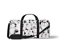 Sports Gym Duffle Bags for Yoga Dancing, Overnight Weekender Travel Bag Cats Funny Cartoon, Workout Carry on Shoulder Bag for Women Men