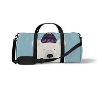 Sports Gym Duffle Bags for Yoga Dancing, Overnight Weekender Travel Bag Christmas Cartoon Bear, Workout Carry on Shoulder Bag for Women Men