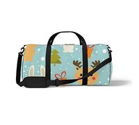 Sports Gym Duffle Bags for Yoga Dancing, Overnight Weekender Travel Bag Christmas Cute Animals, Workout Carry on Shoulder Bag for Women Men