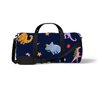 Sports Gym Duffle Bags for Yoga Dancing, Overnight Weekender Travel Bag Christmas Dinosaurs, Workout Carry on Shoulder Bag for Women Men