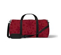 Sports Gym Duffle Bags for Yoga Dancing, Overnight Weekender Travel Bag Christmas Red Snowflake, Workout Carry on Shoulder Bag for Women Men