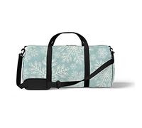 Sports Gym Duffle Bags for Yoga Dancing, Overnight Weekender Travel Bag Christmas Snowflake Background, Workout Carry on Shoulder Bag for Women Men