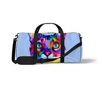Sports Gym Duffle Bags for Yoga Dancing, Overnight Weekender Travel Bag Color Cat Head, Workout Carry on Shoulder Bag for Women Men