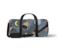 Sports Gym Duffle Bags for Yoga Dancing, Overnight Weekender Travel Bag Cute Cat Astronaut, Workout Carry on Shoulder Bag for Women Men