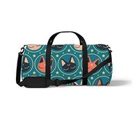 Sports Gym Duffle Bags for Yoga Dancing, Overnight Weekender Travel Bag Cute Cat Head, Workout Carry on Shoulder Bag for Women Men