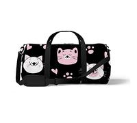 Sports Gym Duffle Bags for Yoga Dancing, Overnight Weekender Travel Bag Cute Cat's Head, Workout Carry on Shoulder Bag for Women Men