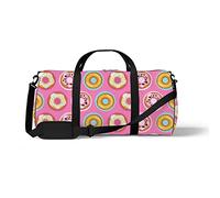 Sports Gym Duffle Bags for Yoga Dancing, Overnight Weekender Travel Bag Cute Donut Elements, Workout Carry on Shoulder Bag for Women Men