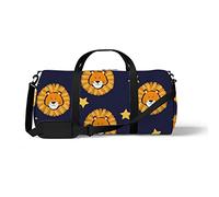 Sports Gym Duffle Bags for Yoga Dancing, Overnight Weekender Travel Bag Cute Lion Head, Workout Carry on Shoulder Bag for Women Men