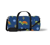 Sports Gym Duffle Bags for Yoga Dancing, Overnight Weekender Travel Bag Cute Marine Little Turtles, Workout Carry on Shoulder Bag for Women Men