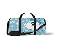 Sports Gym Duffle Bags for Yoga Dancing, Overnight Weekender Travel Bag Cute Polar Bear, Workout Carry on Shoulder Bag for Women Men