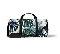 Sports Gym Duffle Bags for Yoga Dancing, Overnight Weekender Travel Bag Dark Tropical Leaves, Workout Carry on Shoulder Bag for Women Men