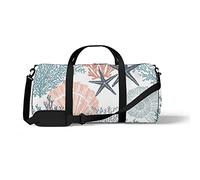 Sports Gym Duffle Bags for Yoga Dancing, Overnight Weekender Travel Bag Drawing of Marine Life, Workout Carry on Shoulder Bag for Women Men