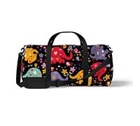 Sports Gym Duffle Bags for Yoga Dancing, Overnight Weekender Travel Bag Elephants Birds Flowers, Workout Carry on Shoulder Bag for Women Men