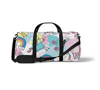 Sports Gym Duffle Bags for Yoga Dancing, Overnight Weekender Travel Bag Fashion Unicorn Graffiti, Workout Carry on Shoulder Bag for Women Men