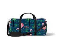 Sports Gym Duffle Bags for Yoga Dancing, Overnight Weekender Travel Bag Flamingo Standing in The Lake, Workout Carry on Shoulder Bag for Women Men