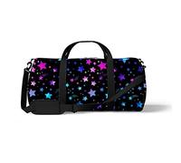 Sports Gym Duffle Bags for Yoga Dancing, Overnight Weekender Travel Bag Galaxy Stars Pattern, Workout Carry on Shoulder Bag for Women Men