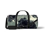 Sports Gym Duffle Bags for Yoga Dancing, Overnight Weekender Travel Bag Hand Painted Flowers, Workout Carry on Shoulder Bag for Women Men