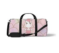 Sports Gym Duffle Bags for Yoga Dancing, Overnight Weekender Travel Bag Lovely Unicorn Mermaid, Workout Carry on Shoulder Bag for Women Men