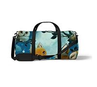 Sports Gym Duffle Bags for Yoga Dancing, Overnight Weekender Travel Bag Nocturnal Animals, Workout Carry on Shoulder Bag for Women Men