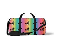 Sports Gym Duffle Bags for Yoga Dancing, Overnight Weekender Travel Bag Rainbow Silhouette Unicorn, Workout Carry on Shoulder Bag for Women Men