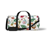 Sports Gym Duffle Bags for Yoga Dancing, Overnight Weekender Travel Bag Sea Beach Objects, Workout Carry on Shoulder Bag for Women Men