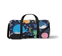 Sports Gym Duffle Bags for Yoga Dancing, Overnight Weekender Travel Bag Sea Life Funny Cartoon, Workout Carry on Shoulder Bag for Women Men