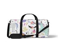 Sports Gym Duffle Bags for Yoga Dancing, Overnight Weekender Travel Bag Seamless Unicorn, Workout Carry on Shoulder Bag for Women Men