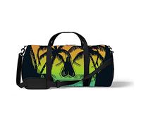 Sports Gym Duffle Bags for Yoga Dancing, Overnight Weekender Travel Bag Skull Head Illustration Beach, Workout Carry on Shoulder Bag for Women Men