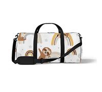 Sports Gym Duffle Bags for Yoga Dancing, Overnight Weekender Travel Bag Sloth Rainbow, Workout Carry on Shoulder Bag for Women Men