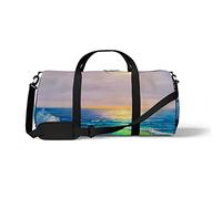Sports Gym Duffle Bags for Yoga Dancing, Overnight Weekender Travel Bag The Oil Painting of The Sea, Workout Carry on Shoulder Bag for Women Men