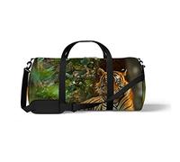 Sports Gym Duffle Bags for Yoga Dancing, Overnight Weekender Travel Bag Tiger in The Natural Habitat, Workout Carry on Shoulder Bag for Women Men