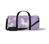 Sports Gym Duffle Bags for Yoga Dancing, Overnight Weekender Travel Bag Unicorn Rainbow, Workout Carry on Shoulder Bag for Women Men