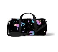 Sports Gym Duffle Bags for Yoga Dancing, Overnight Weekender Travel Bag Unicorn Star Silhouettes Colorful, Workout Carry on Shoulder Bag for Women Men