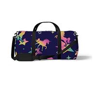 Sports Gym Duffle Bags for Yoga Dancing, Overnight Weekender Travel Bag Unicorn with Magic Star, Workout Carry on Shoulder Bag for Women Men