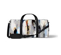 Sports Gym Duffle Bags for Yoga Dancing, Overnight Weekender Travel Bag Watercolor Feather, Workout Carry on Shoulder Bag for Women Men