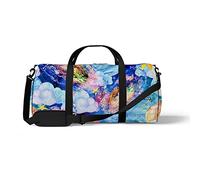 Sports Gym Duffle Bags for Yoga Dancing, Overnight Weekender Travel Bag Watercolor Galaxy, Workout Carry on Shoulder Bag for Women Men, 17.6 x 9 inch